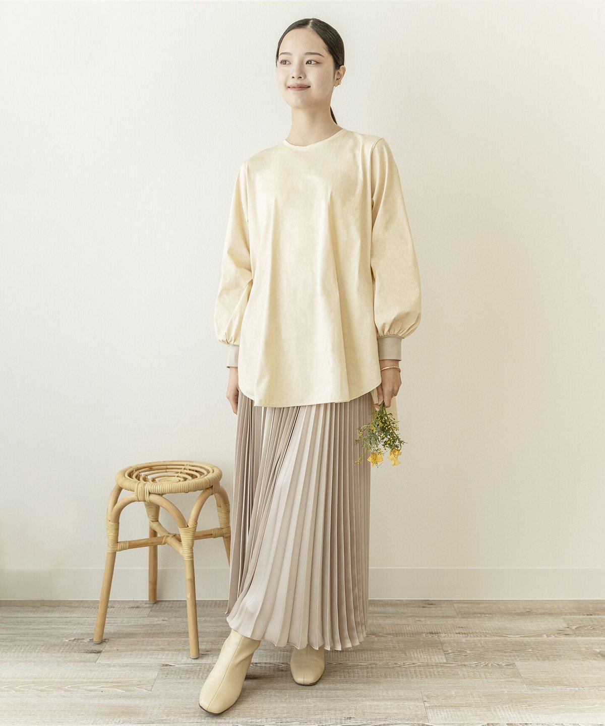 Botanic green 草木染め POT PANTS 茄紺 M（オーガニックコットン 草木 