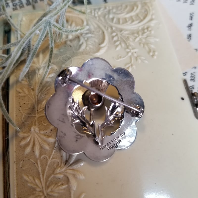 mizpah silver plated イギリス製アザミのヴィンテージブローチ mizpah silver plated イギリス製アザミのヴィンテージブローチ