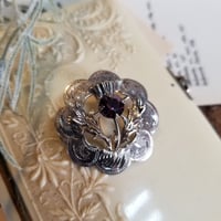 mizpah silver plated イギリス製アザミのヴィンテージブローチ