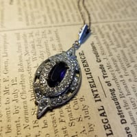 1930年代　ブルーガラス　アールデコ　ペンダント　ネックレス