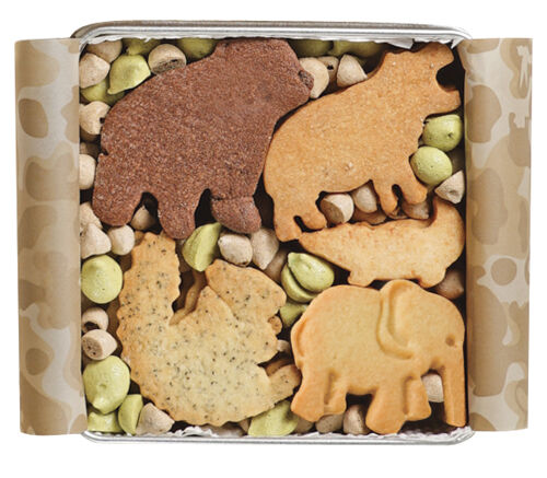 クッキー　　シングル・ダブル アニマルクッキー BROWN缶 #「TABLES」 | SWEETS BOX おとりよせ