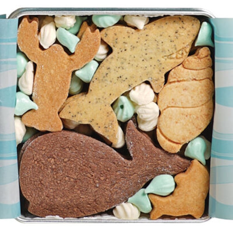 アニマルクッキー BLUE缶 #「TABLES」 | SWEETS BOX おとりよせ