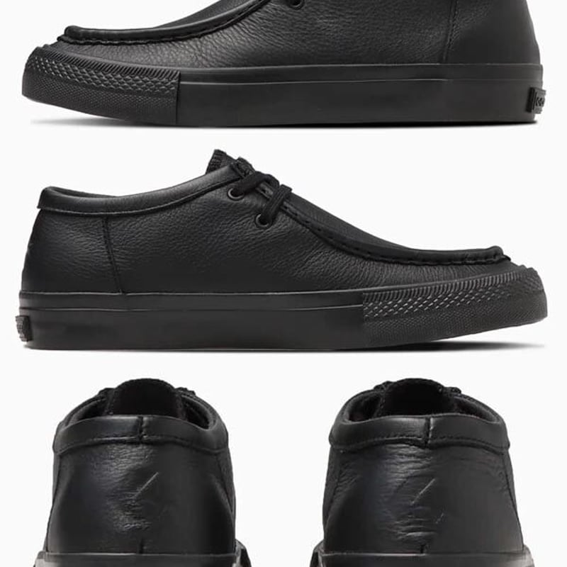コンバース レザー モカシンシューズ ブラック 27cm CONVERSE コンバース モカシン メンズ 靴 黒 ブラック 革靴
