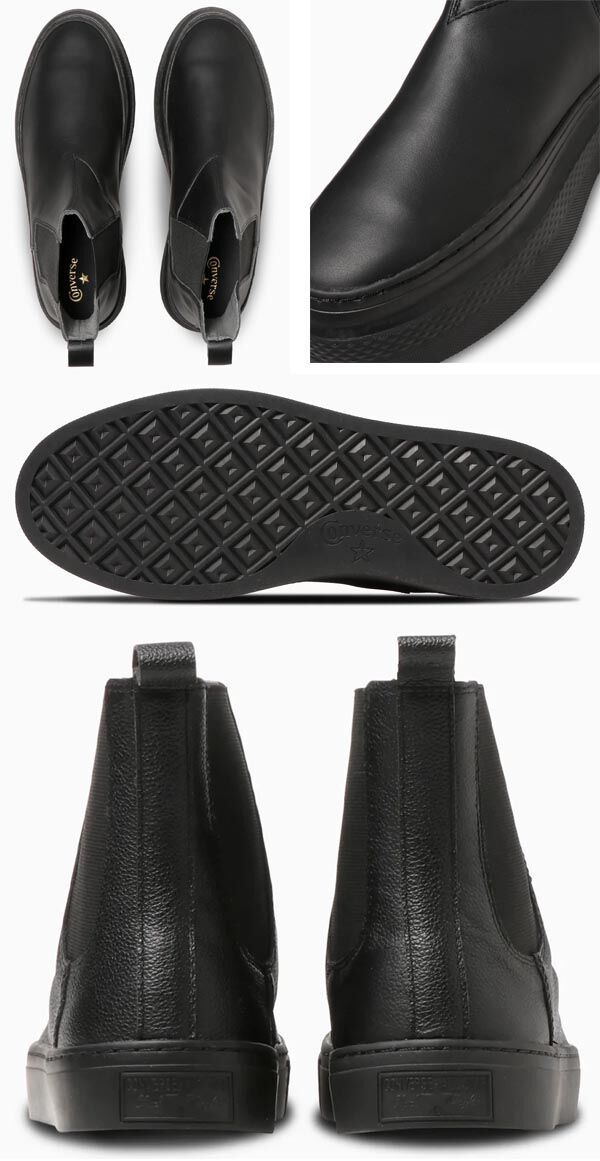 ALLSTARCOUPE Converseクップバトーサイドゴアブーツ黒 LEATHER ALL STAR Ⓡ TREKWAVE SIDEGORE HI / レザー