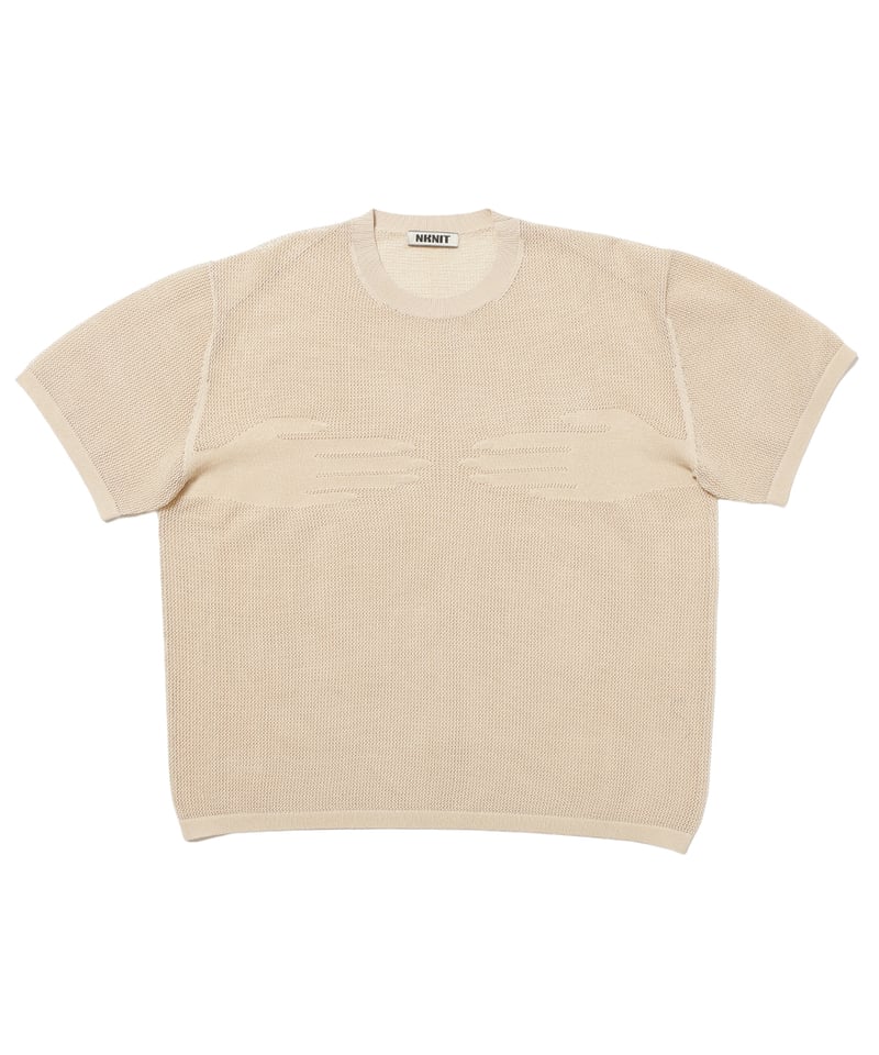 NKNITンニットhand pattern mesh KNIT T-shirt NKNIT hand pattern mesh KNIT T-shirt ①