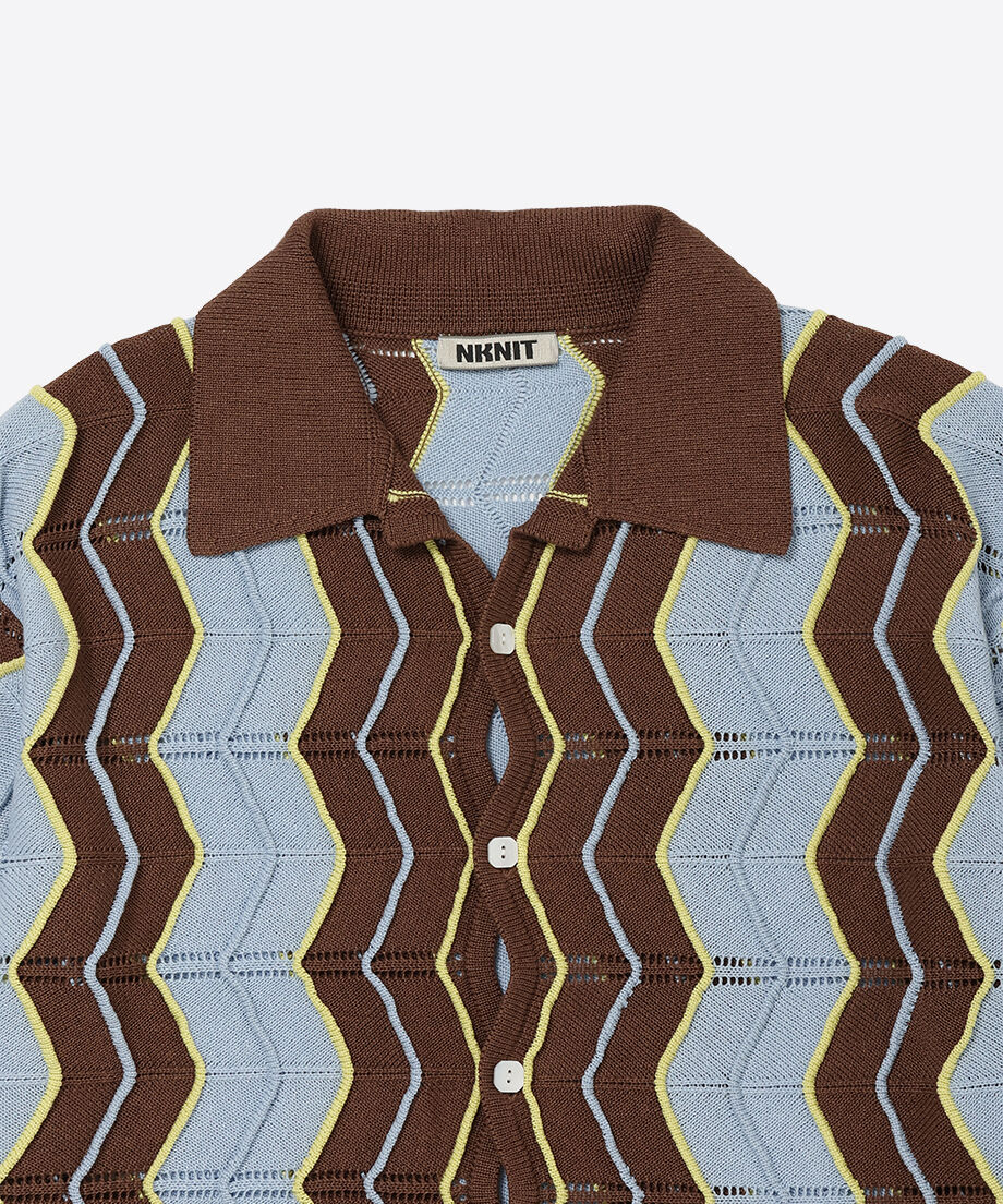wave pattern knit shirt | NKNIT wave pattern knit shirt | NKNIT