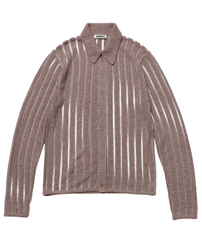 mesh stripe KNIT shirt | NKNIT