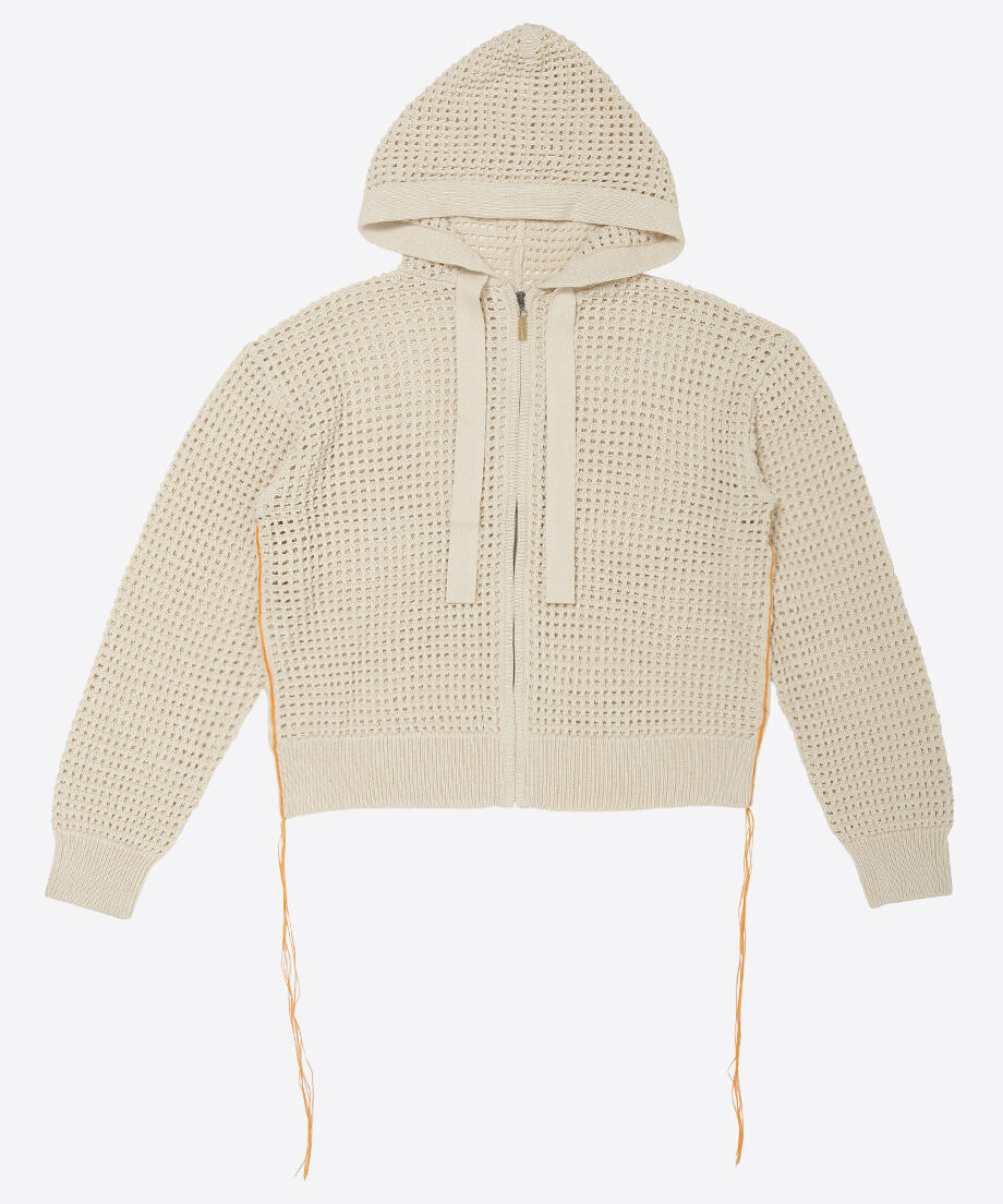 mesh knit zip foodie