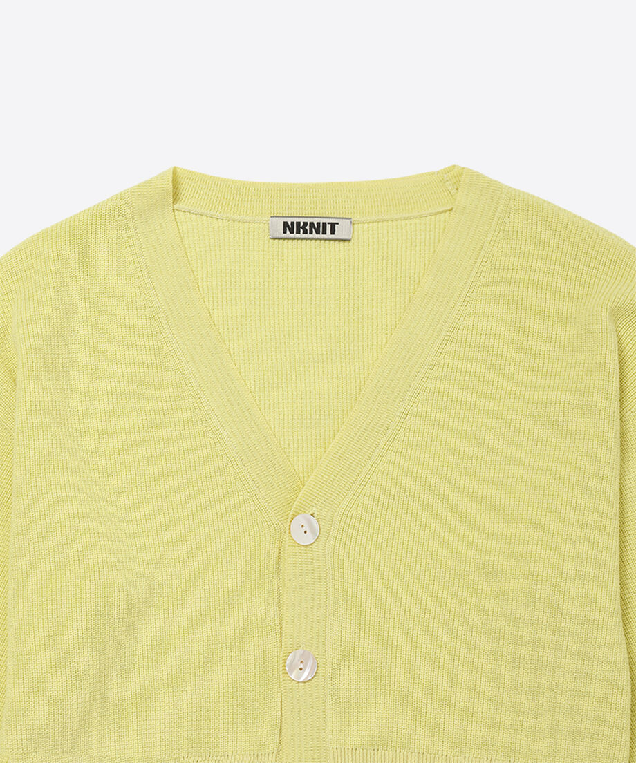 cotton mix sleeve pocket knit cardigan | NKNIT