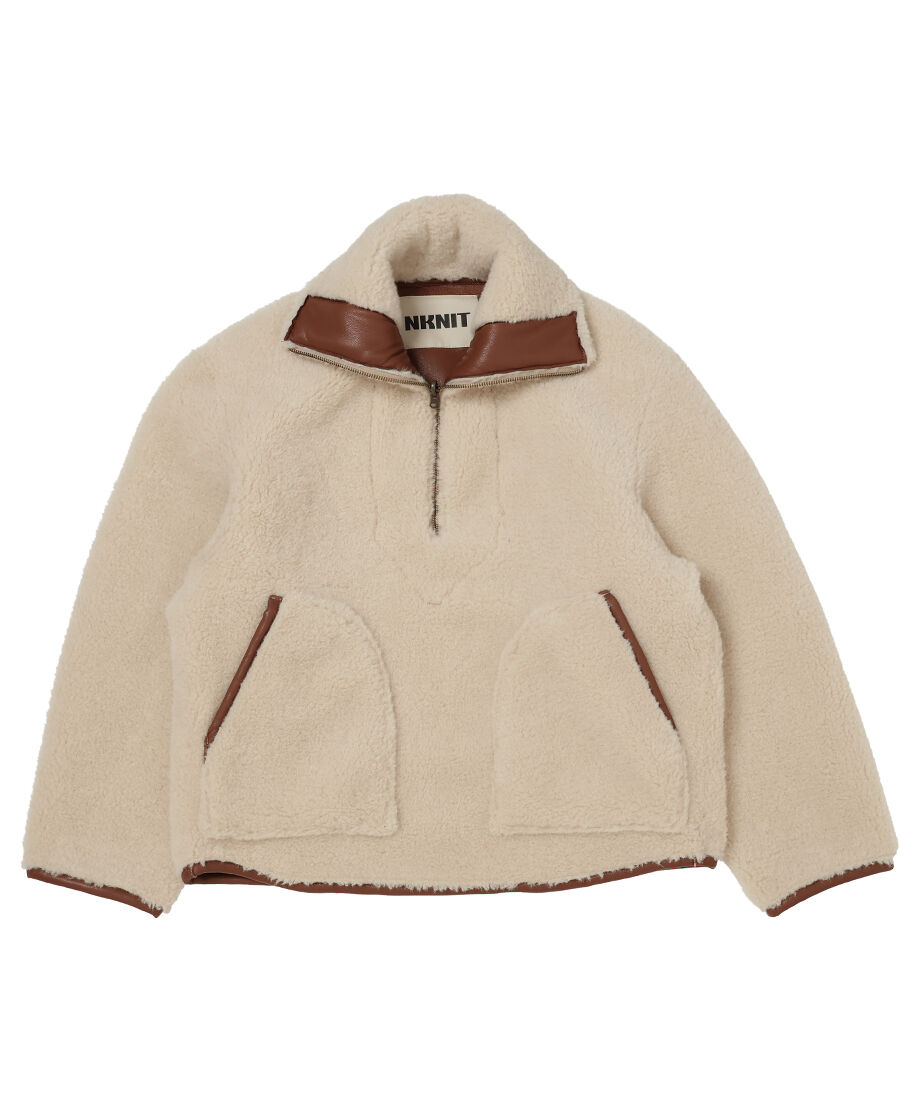 vegan mouton half zip BIG | NKNIT