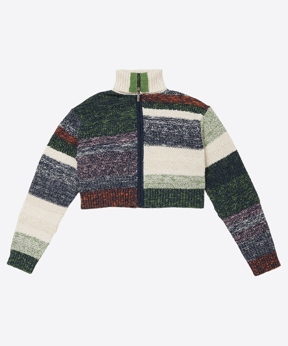 mix color high neck zip knit | NKNIT mix color high neck zip knit | NKNIT