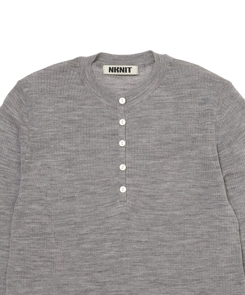 カットソー(長袖+七分) NKNIT sheer wool henley neck KNIT sheer wool henley neck KNIT | NKNIT