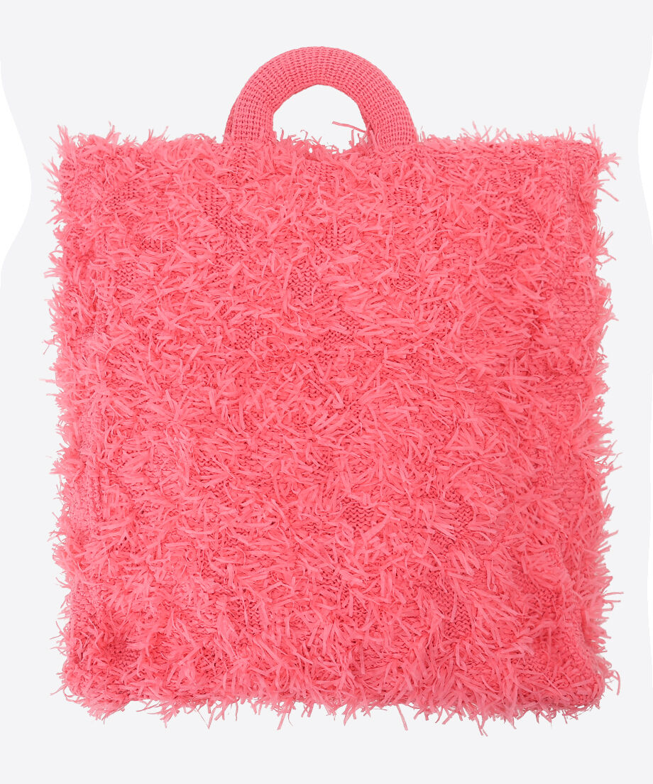 NKNIT  fringe knit big bag フリンジバッグ NKNIT】 fringe knit big bag フリンジバッグBLACK