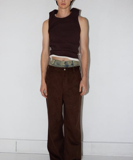 paper mix side string knit pants | NKNIT