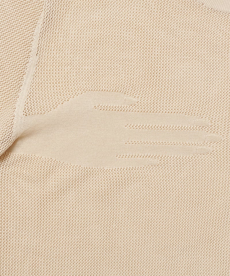 hand pattern mesh KNIT T-shirt | NKNIT hand pattern mesh KNIT T-shirt | NKNIT