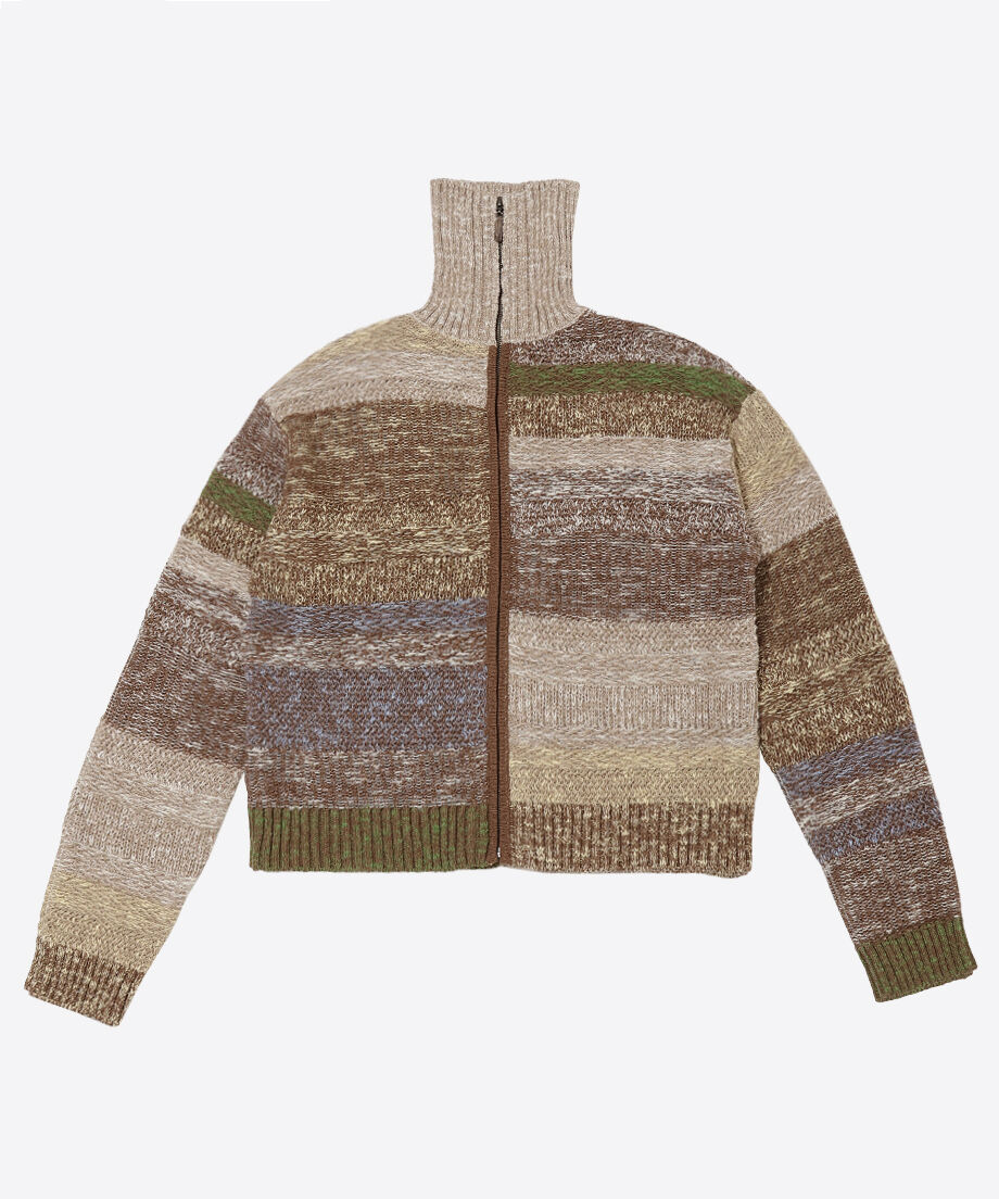 mix color high neck zip knit mix color high neck zip knit