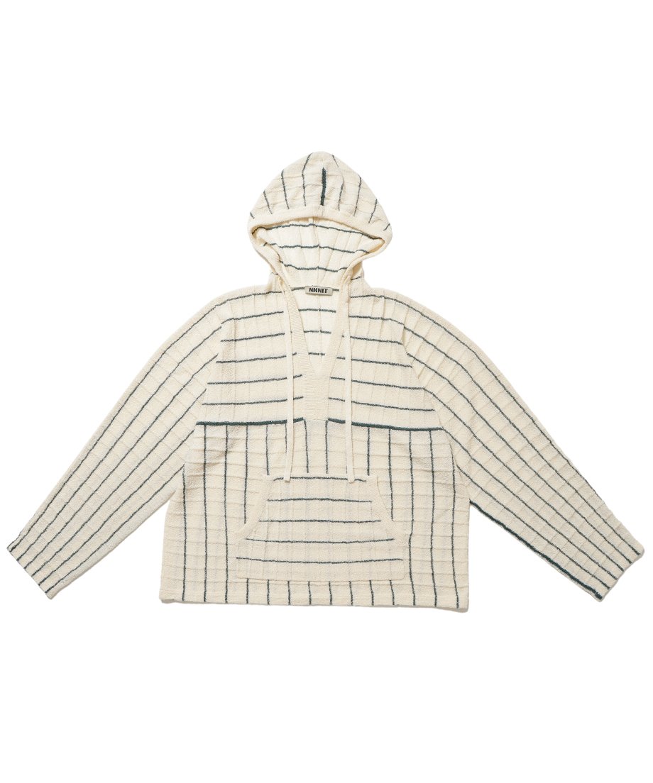 stripe KNIT towel hoodie | NKNIT stripe KNIT towel hoodie | NKNIT