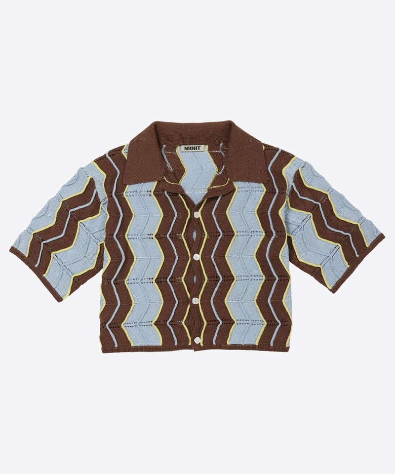 wave pattern knit shirt | NKNIT