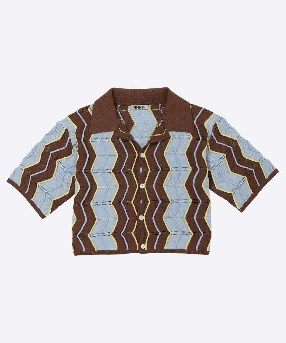 wave pattern knit shirt | NKNIT wave pattern knit shirt | NKNIT