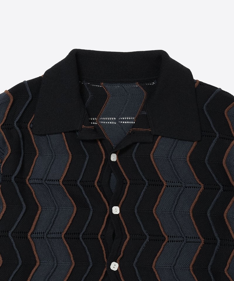 wave pattern knit shirt | NKNIT wave pattern knit shirt | NKNIT