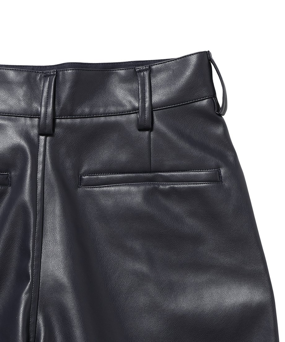 NKNIT vegan leather short pants silver② NKNIT vegan leather short pants silver②