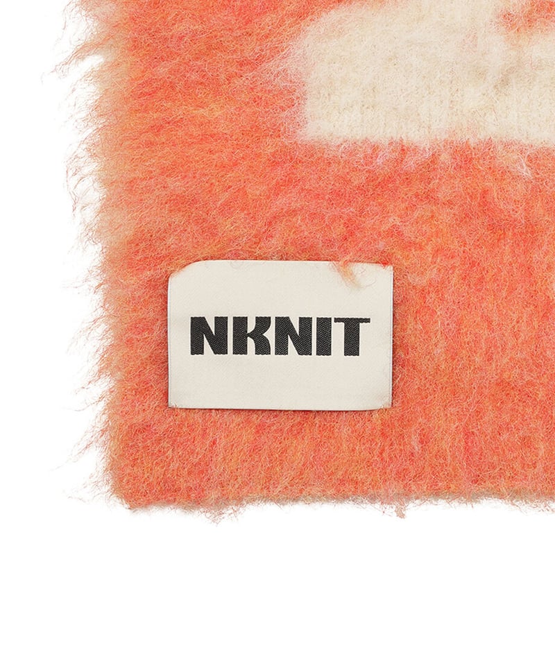 NKNIT マフラーshaggy logo KNIT long scarf