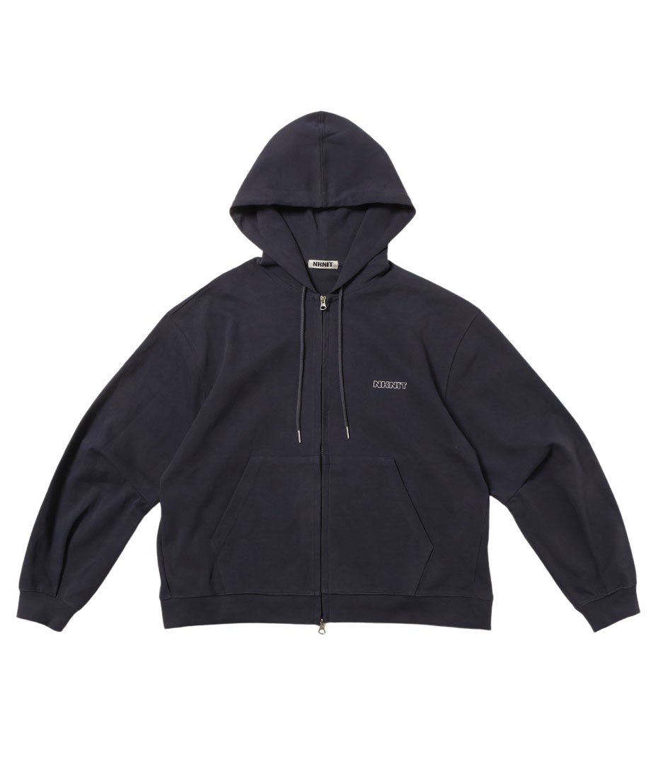NKNIT logo embroidery ZIP hoodie CHARCOAL-GRAY NKNIT logo embroidery ZIP hoodie CHARCOAL-GRAY