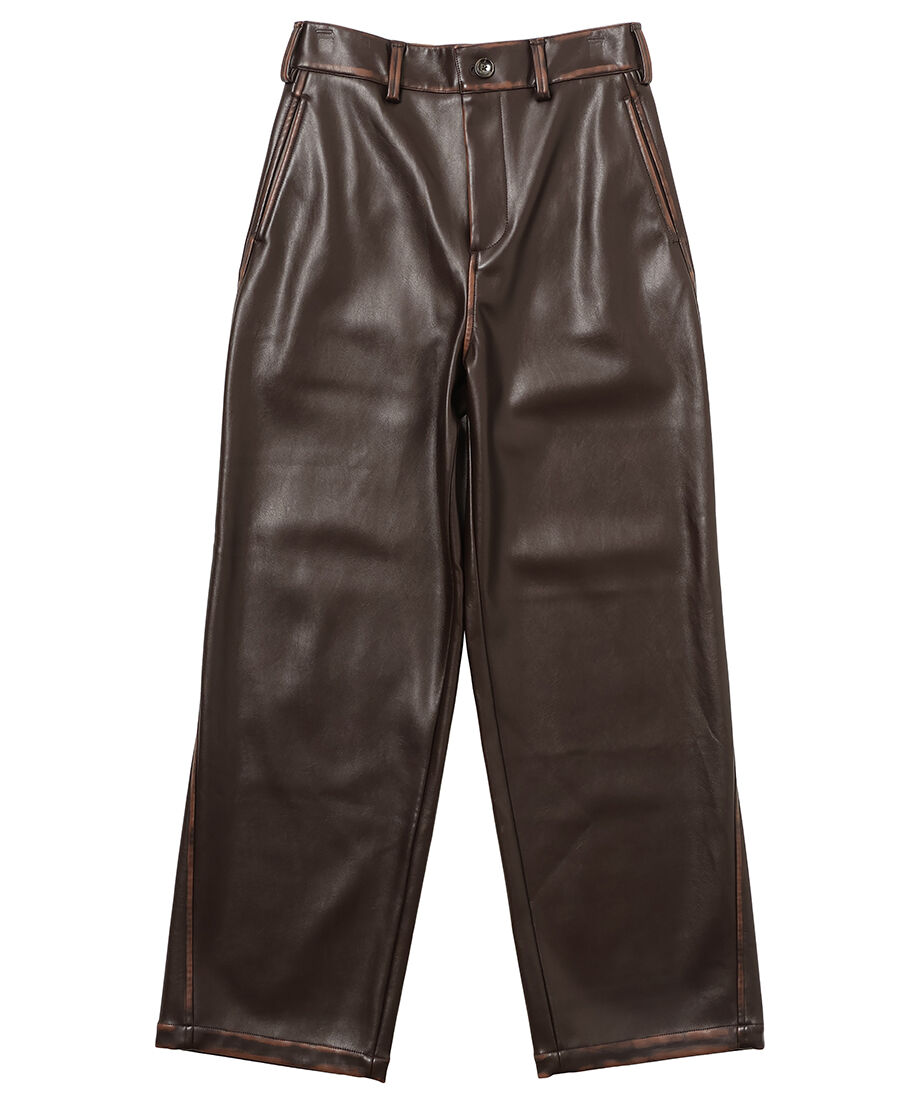 NKNIT vegan leather wide pants ブラック3 NKNIT vegan leather wide pants ブラック3