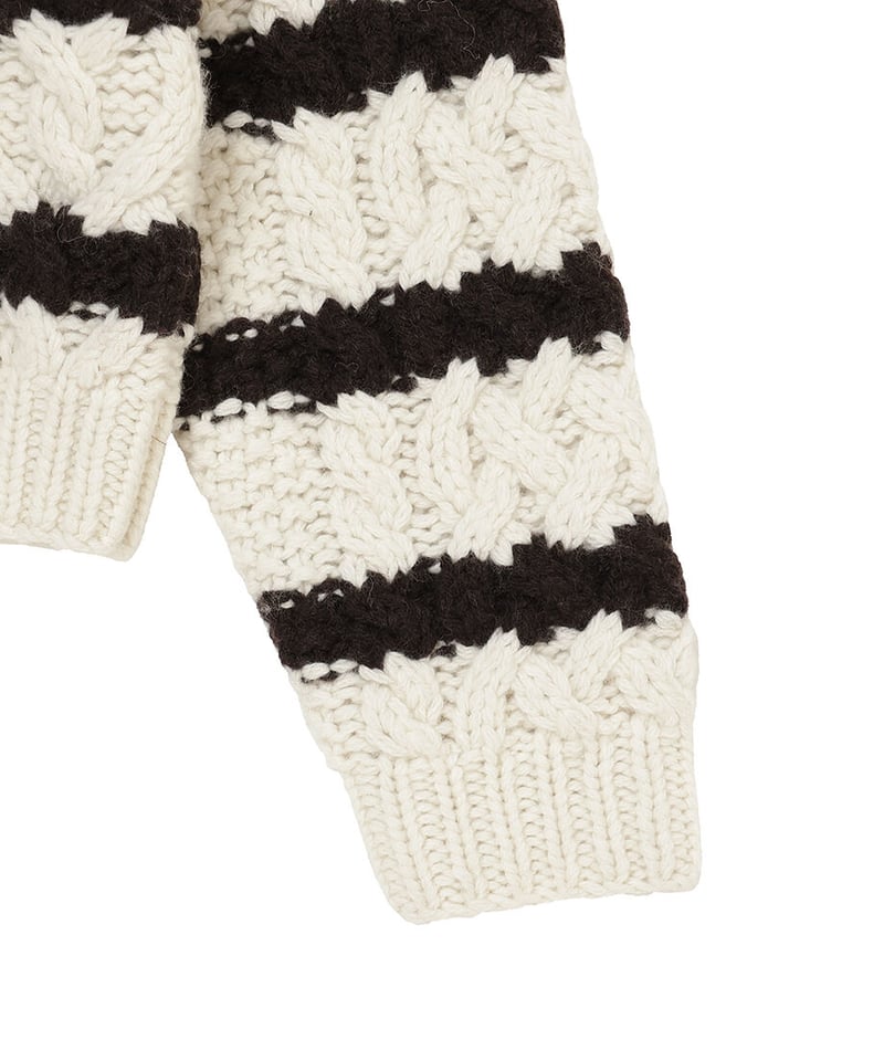 【NKNIT】cotton nylon striped knit 白 サイズ0 NKNIT】cotton nylon striped knit 白 サイズ0