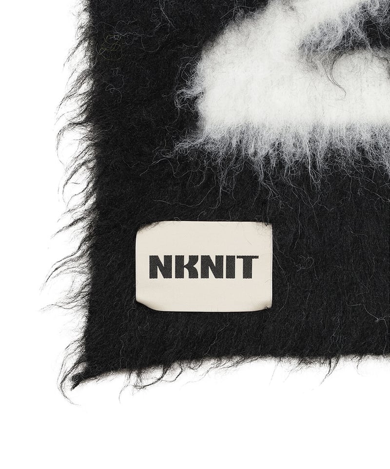 NKNIT マフラーshaggy logo KNIT long scarf NKNIT マフラーshaggy logo KNIT long scarf