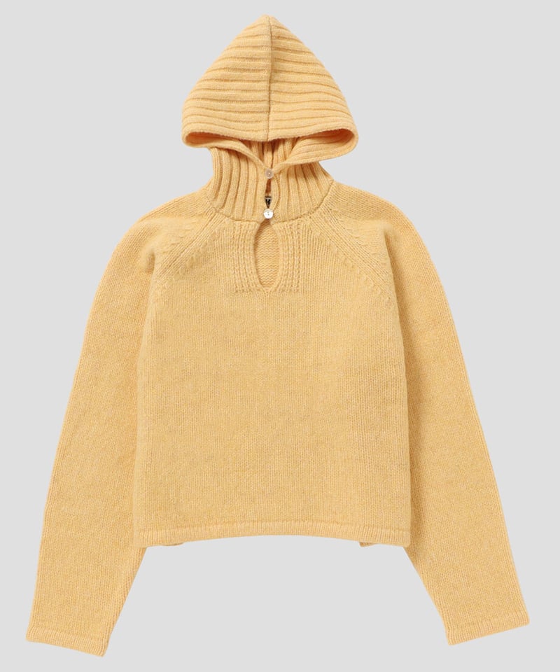 【新品未使用】NKNIT ンニット camel mix hooded KNIT NKNIT ンニット camel mix hooded KNIT イエローM