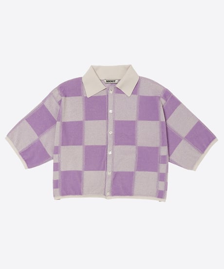 short check pattern knit shirt