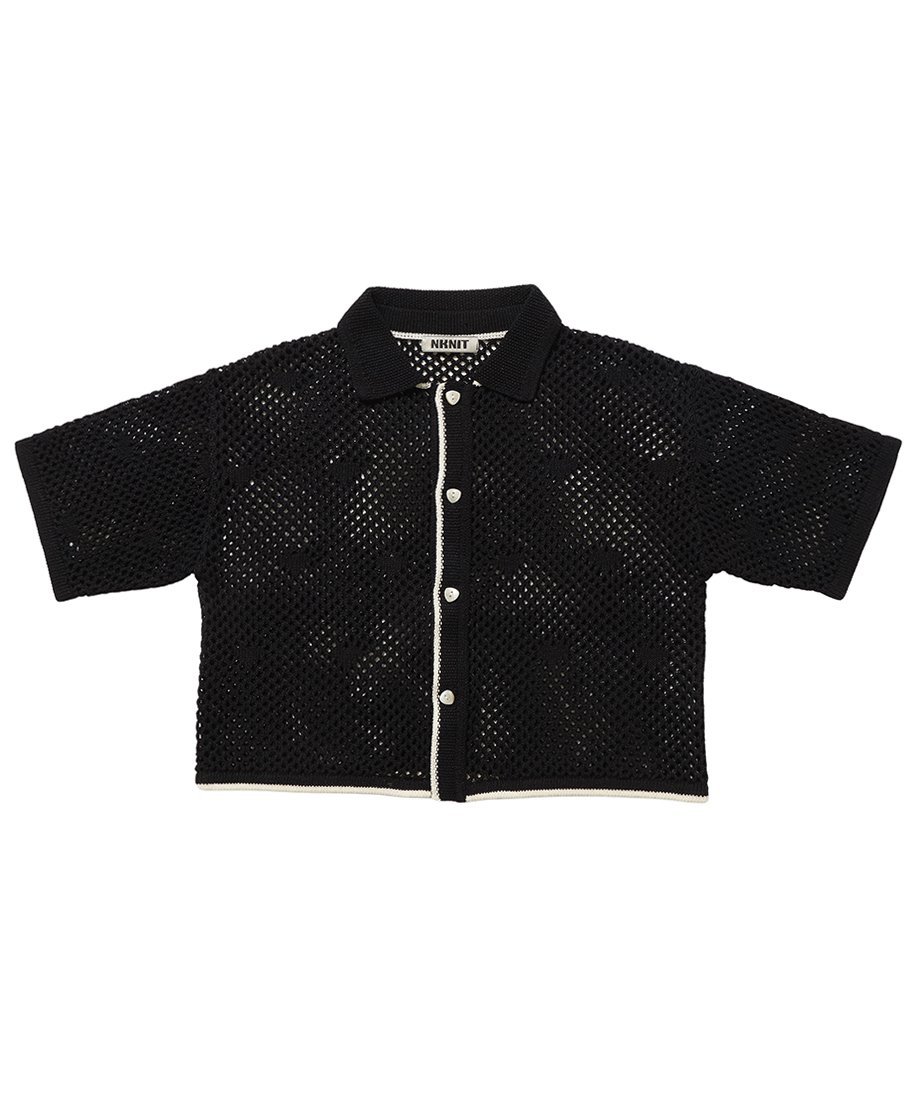 mesh♡ pattern KNIT shirt | NKNIT mesh♡ pattern KNIT shirt | NKNIT