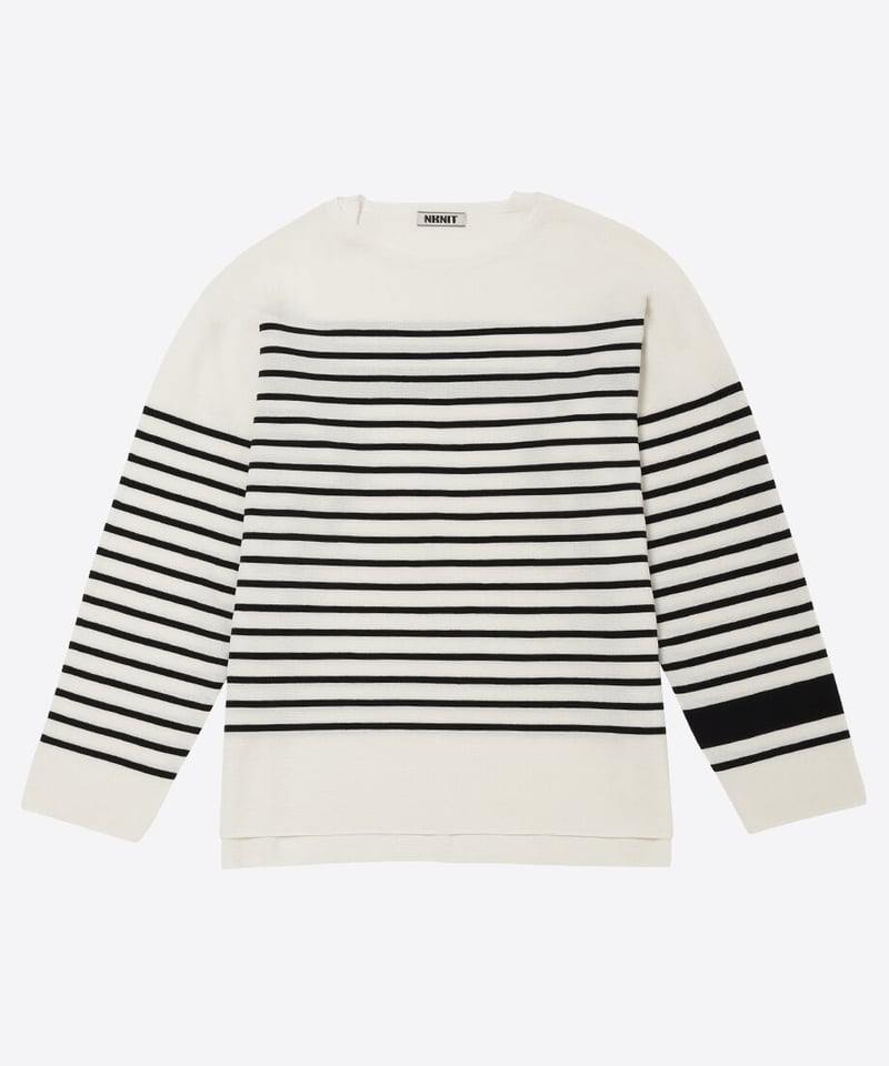 NKNIT striped sponge knit OFF WHITE/NAVY