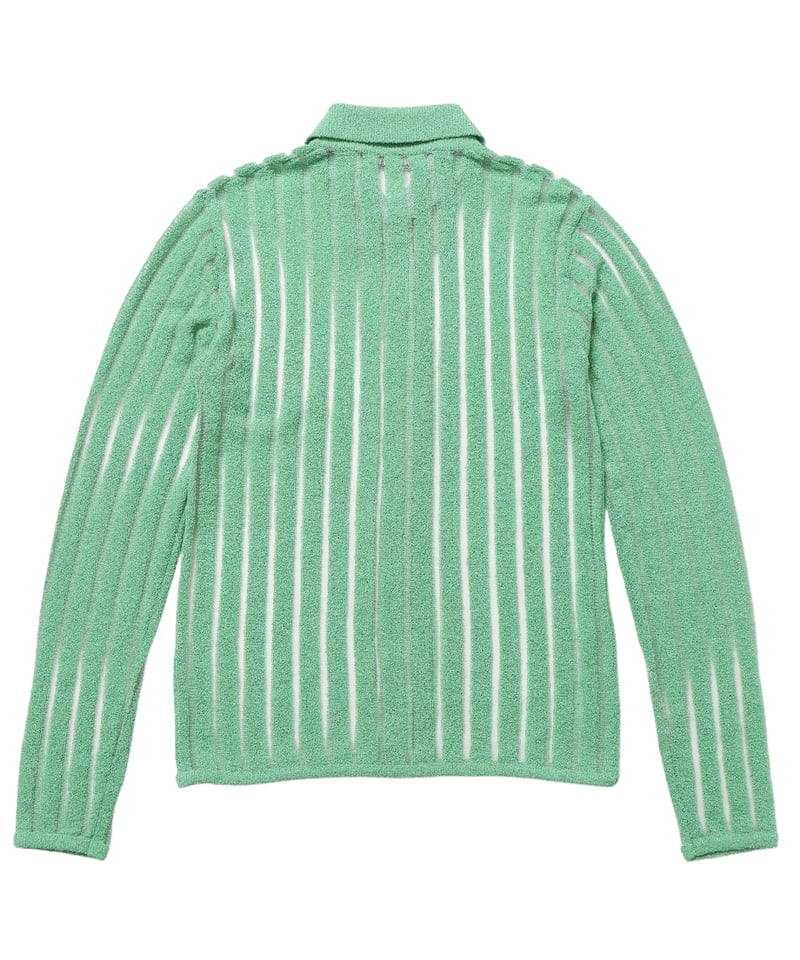 mesh stripe KNIT shirt | NKNIT mesh stripe KNIT shirt | NKNIT