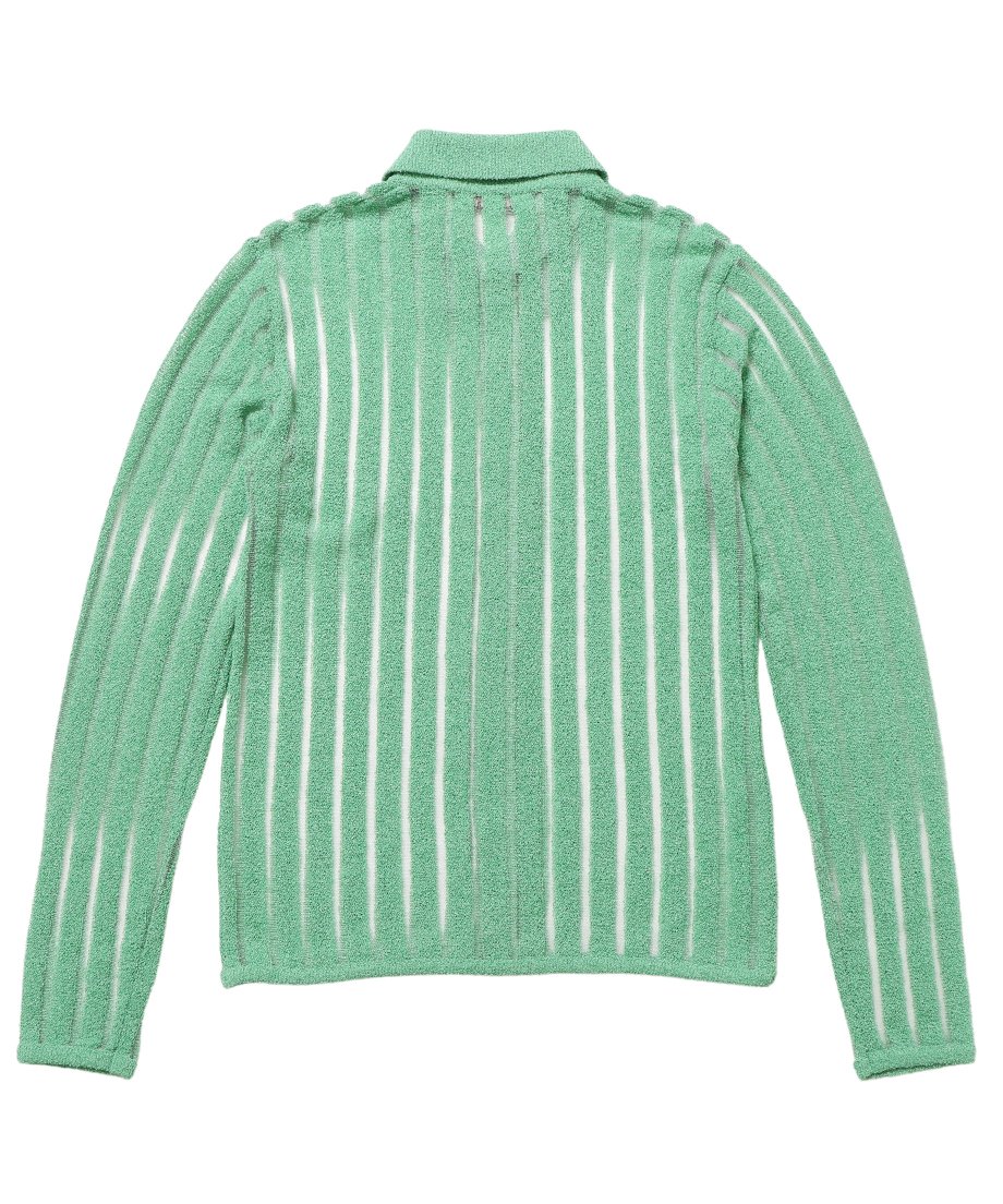 mesh stripe KNIT shirt | NKNIT