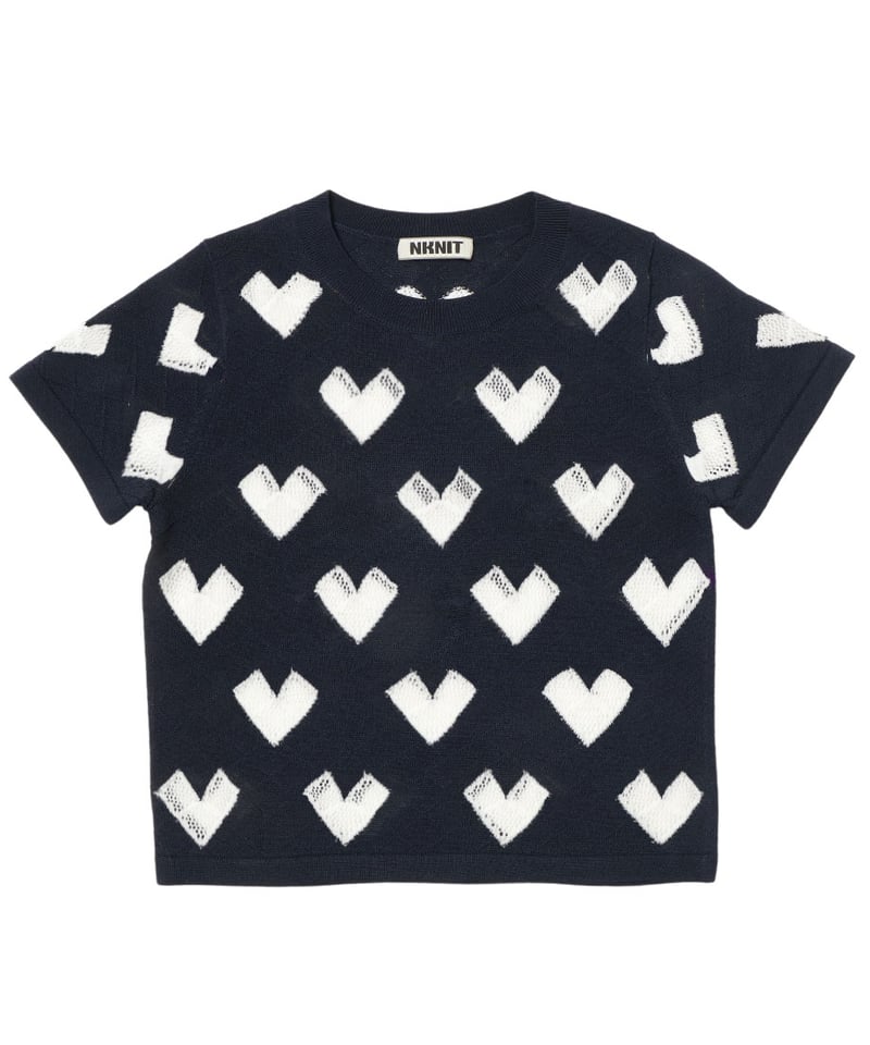 NKNIT hand pattern mesh KNIT T-shirt ①