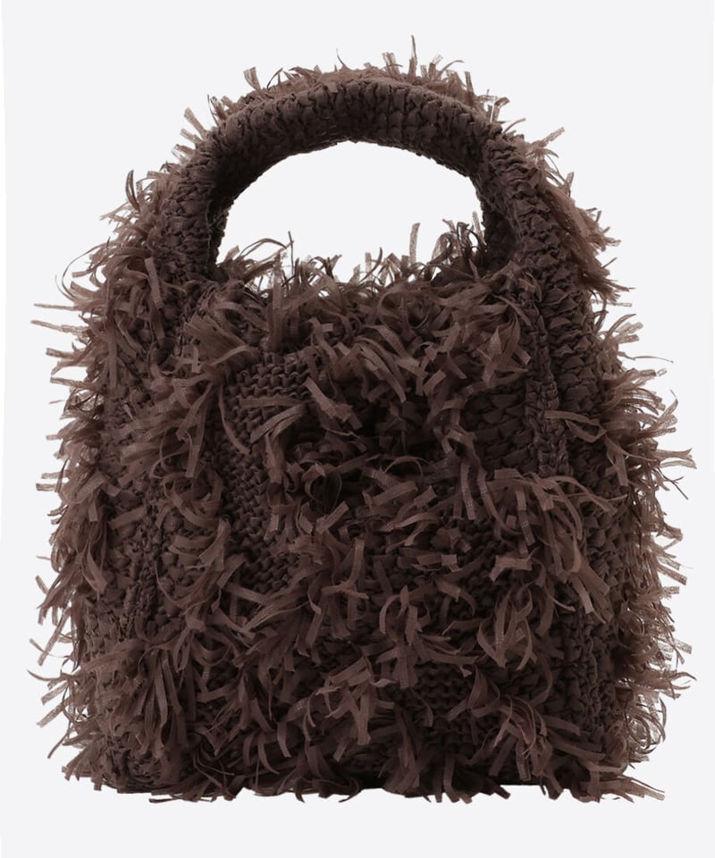 fringe knit hand bag | NKNIT