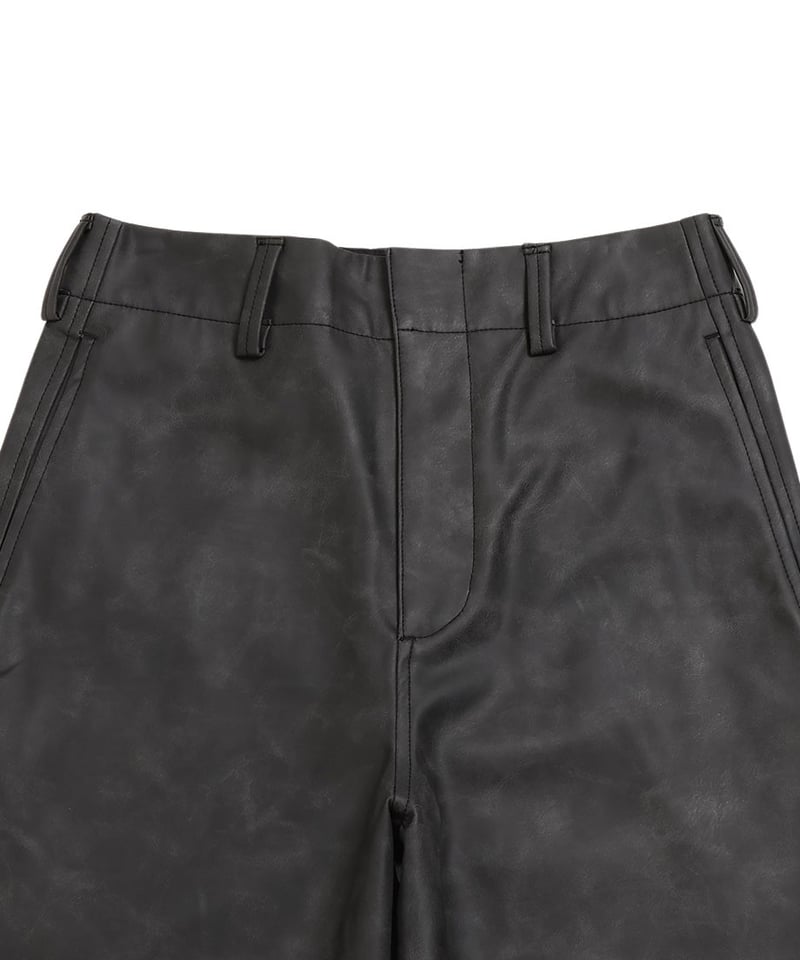 vegan leather wide pants | NKNIT