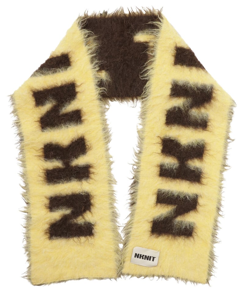 NKNIT マフラーshaggy logo KNIT long scarf NKNIT マフラーshaggy logo KNIT long scarf