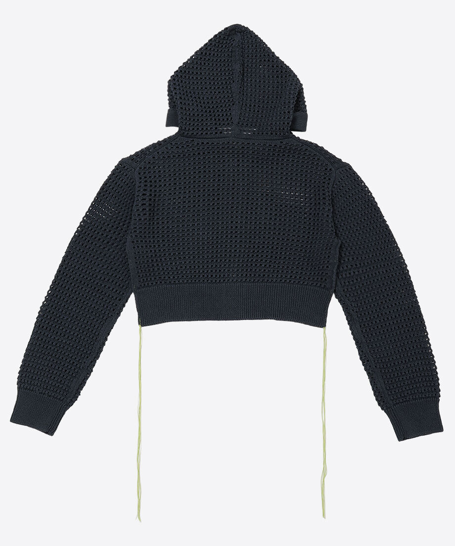 NKNIT short mesh knit zip foodie