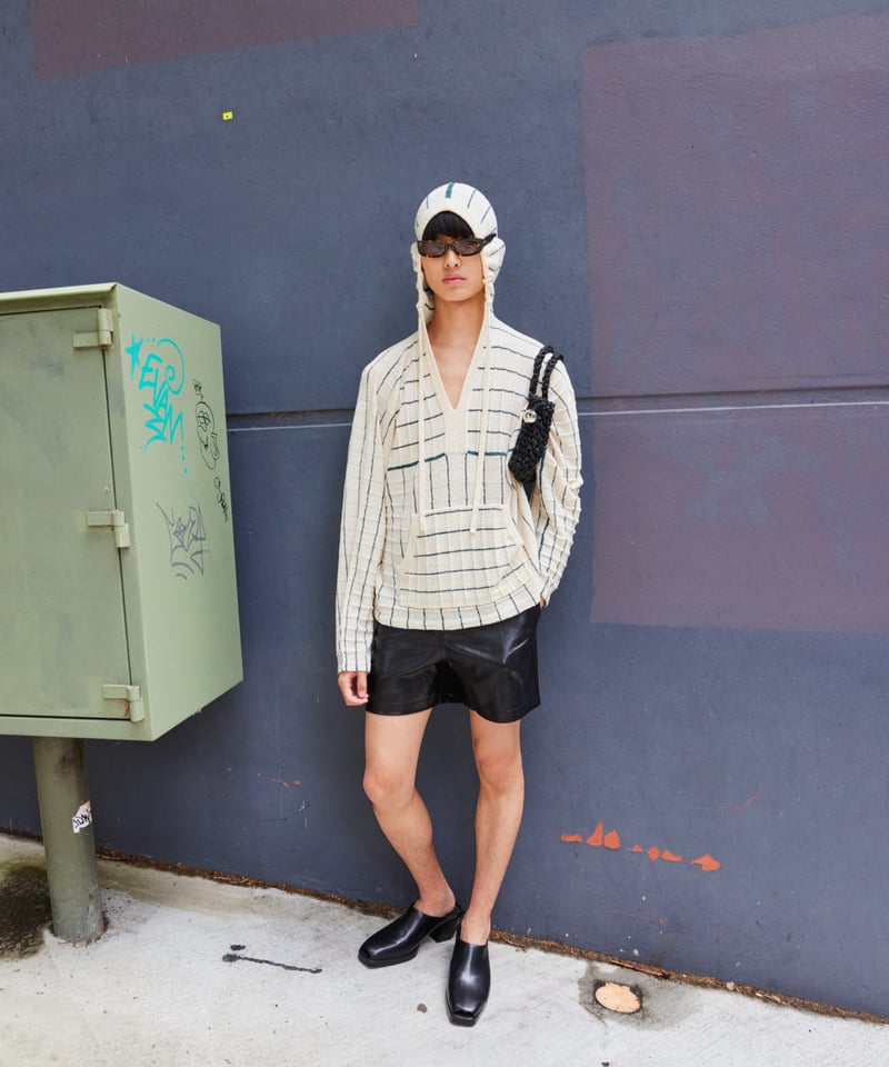 stripe KNIT towel hoodie | NKNIT stripe KNIT towel hoodie | NKNIT