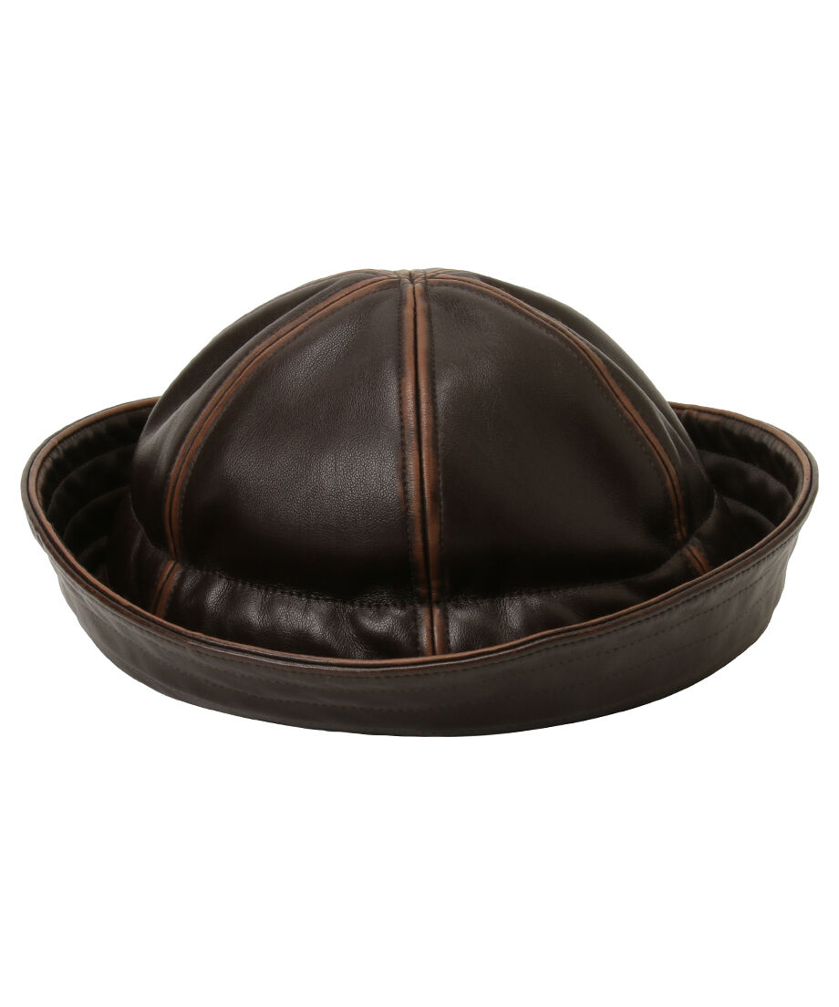 vegan leather sailor hat