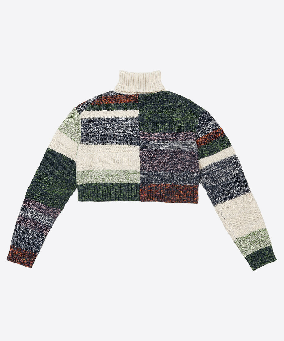 mix color high neck zip knit | NKNIT mix color high neck zip knit | NKNIT