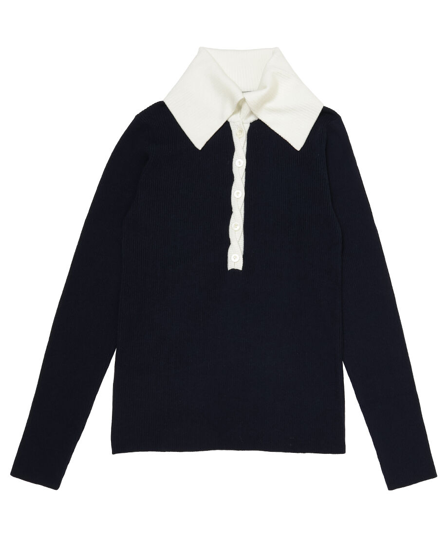 sailor collar rib KNIT