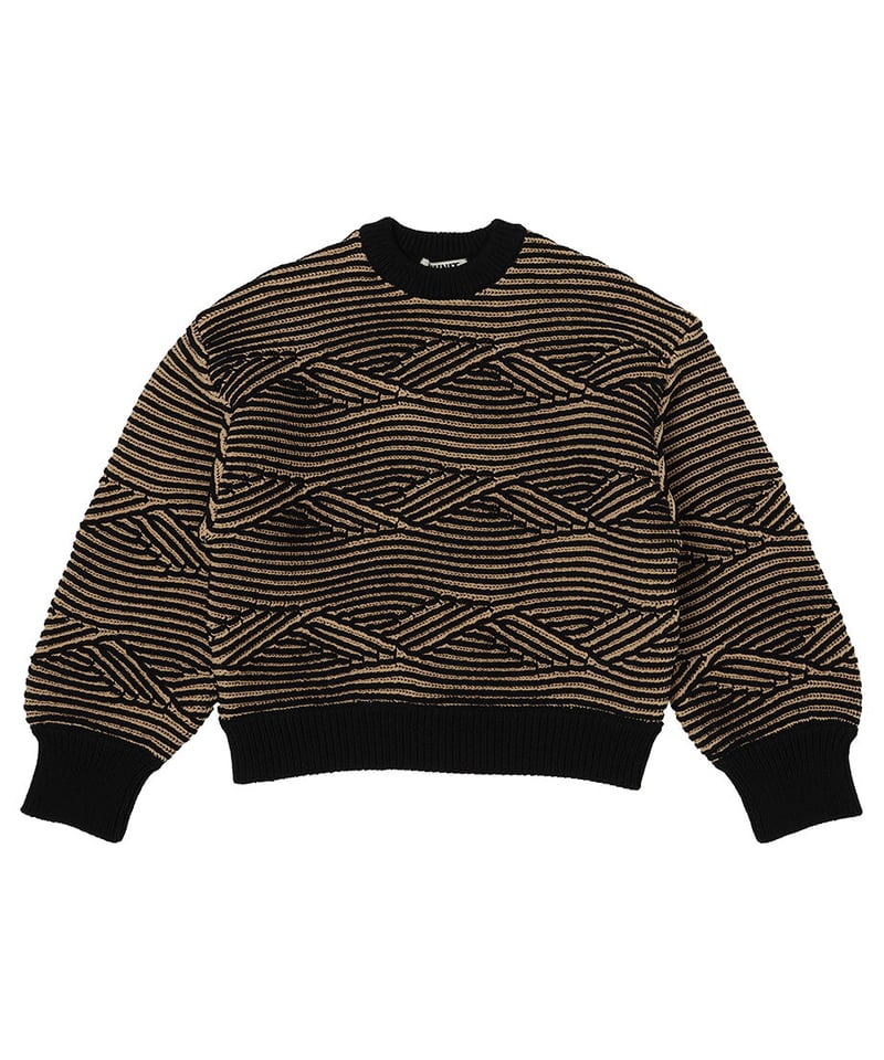 NKNIT ♡ heart pattern KNIT BLACK/L.BEIGE NKNIT ♡ heart pattern