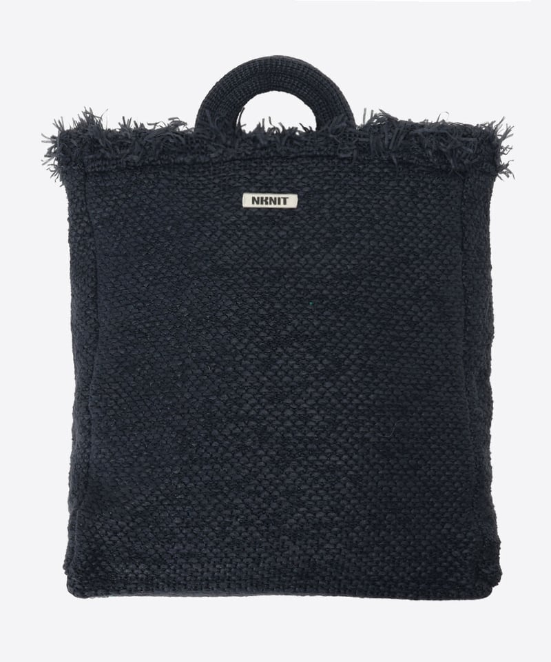 NKNIT  fringe knit big bag フリンジバッグ NKNIT】 fringe knit big bag フリンジバッグBLACK