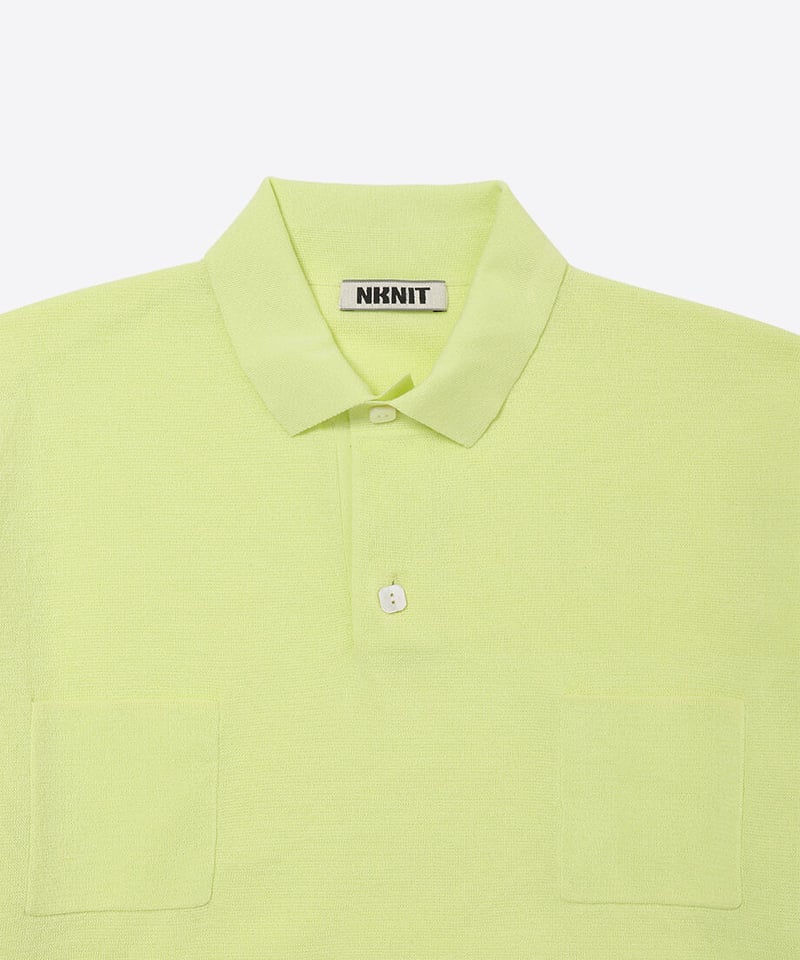 high gauge cotton mix knit polo shirt | NKNIT