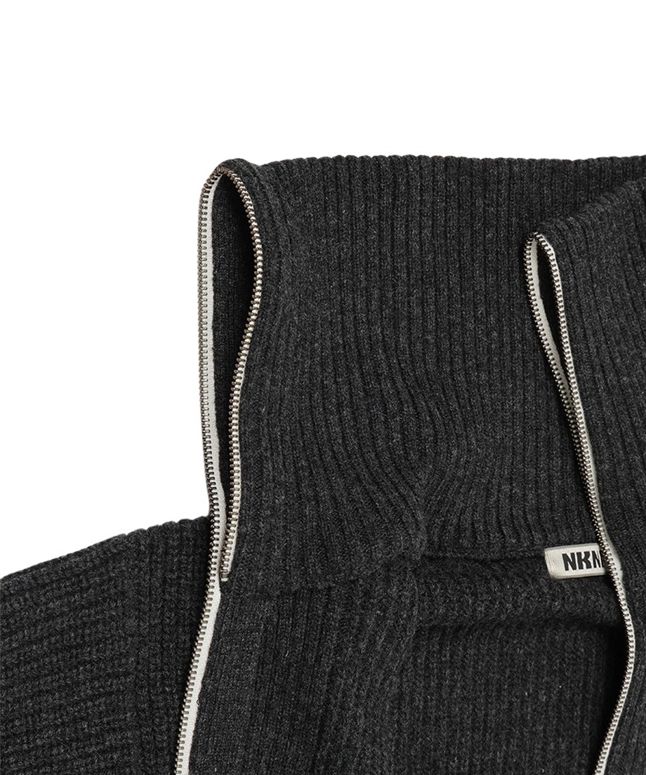 nknit zipper double collar KNIT 