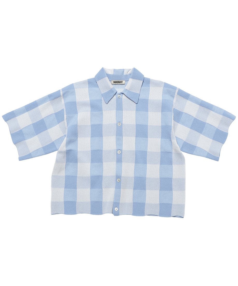 checker pattern KNIT shirt | NKNIT